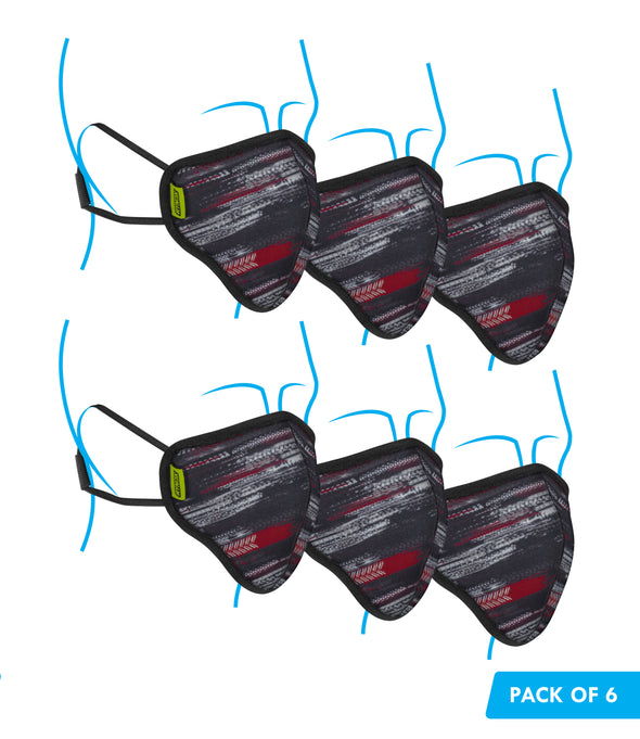 Rynox Defender Evo R99 Mask Packs of 6 Fast Red 1