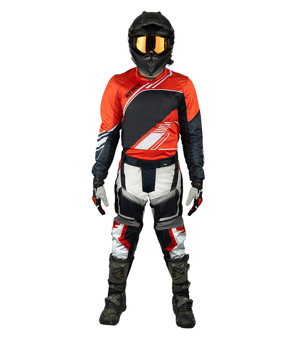 Rynox Frontier Pro Offroad Jersey  Red Black White  07