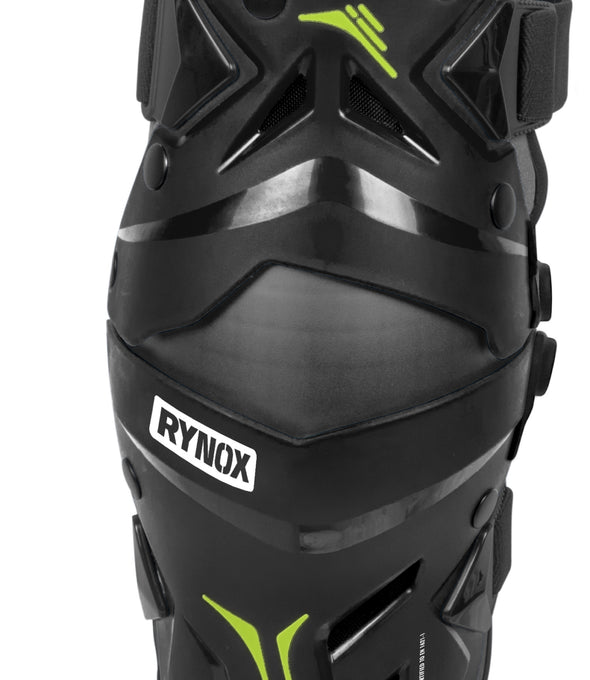 Rynox Bastion Bionic Knee Guards Black Hi-viz Green 5