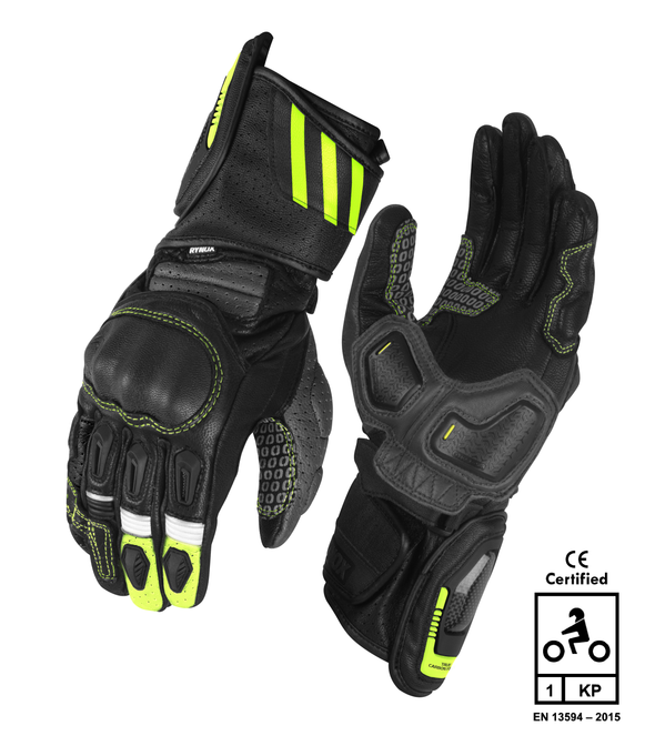 Rynox Storm Evo 3 Gloves Hi-Viz Green Black 01